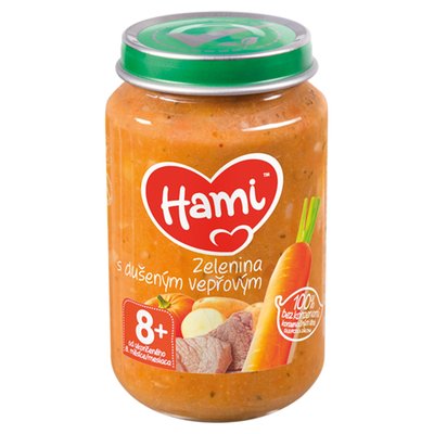 Obrázek Hami Zelenina s dušeným vepřovým masozeleninový příkrm od ukončeného 8. měsíce 200g