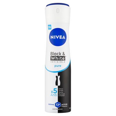 Obrázek Nivea Black & White Invisible Pure Sprej antiperspirant 150ml