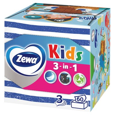 Obrázek Zewa Kids Papírové kapesníčky 3 vrstvé 60 ks