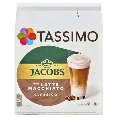 Obrázek Tassimo Jacobs Latte Macchiato Classico pražená mletá káva v kapslích 8 ks 264g