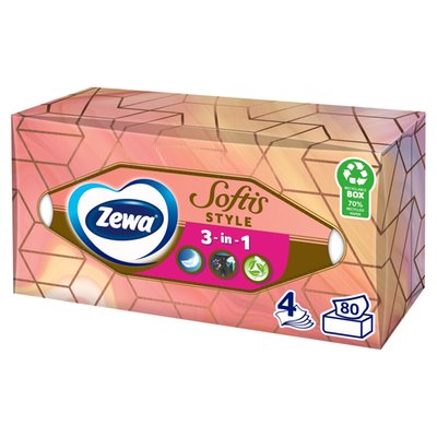 Obrázek Zewa Softis Style papírové kapesníčky 4 vrstvé 80 ks