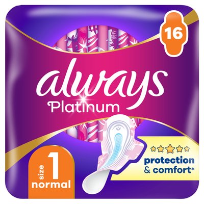 Obrázek Always Platinum Normal Hygienické Vložky S Křidélky 16 ks