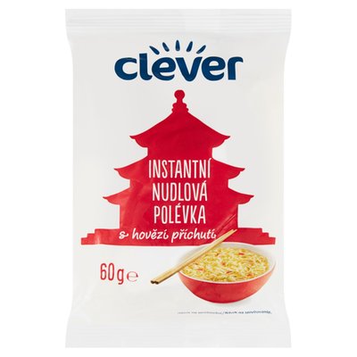 Obrázek clever Instantní nudlová polévka s hovězí příchutí 60g