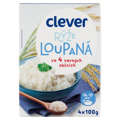 Obrázek clever Rýže loupaná ve varných sáčcích 4 x 100g (400g)