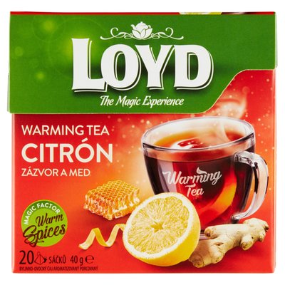 Obrázek Loyd Warming Tea citrón, zázvor a med 20 x 2 g (40g)