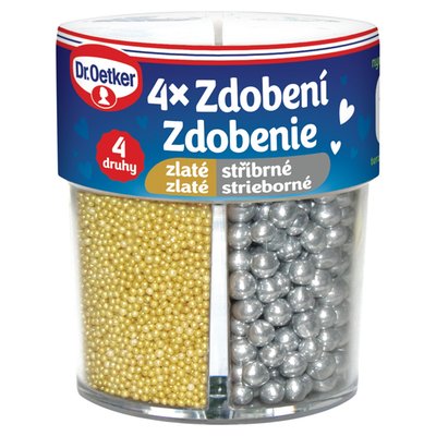 Obrázek Dr. Oetker 4 x zdobení zlaté stříbrné 81g