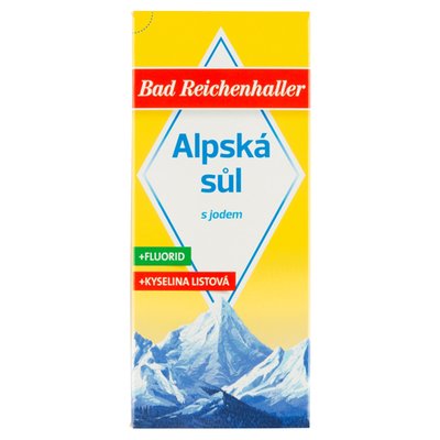 Obrázek Bad Reichenhaller Alpská sůl s jodem + fluorid + kyselina listová 500g