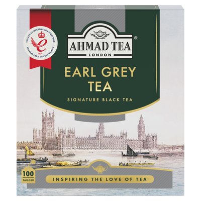 Obrázek Ahmad Tea Earl Grey černý čaj aromatizovaný s příchutí bergamotu 100 x 2g (200g)