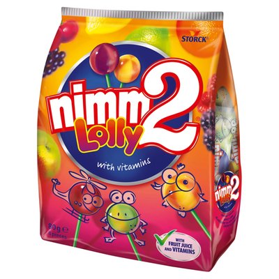 Obrázek nimm2 Lolly směs dropsů s ovocnou příchutí s vitaminy 80g