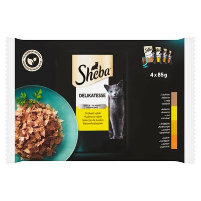 Obrázek Sheba Delikatesse Drůbeží výběr v želé 4 x 85g (340g)