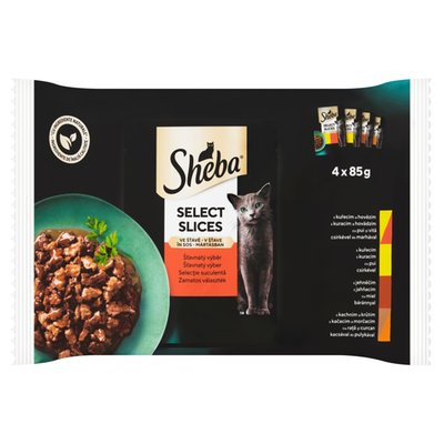 Obrázek Sheba Select Slices šťavnatý výběr ve šťávě 4 x 85g (340g)