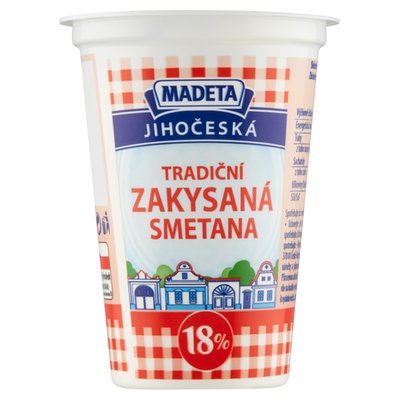 Obrázek Madeta Jihočeská tradiční zakysaná smetana 18 % 180g