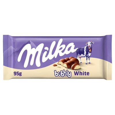 Obrázek Milka čokoláda Bubbly bílá a mléčná s bublinkami 95g