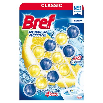 Obrázek Bref Power Active Lemon tuhý WC blok 3 x 50g