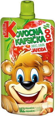 Obrázek Kubík 100% ovocná kapsička jablko banán jahoda 100g