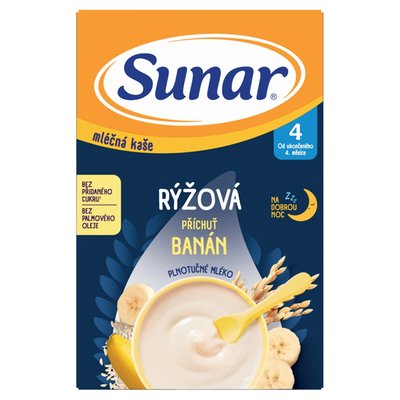 Obrázek Sunar Mléčná kaše na dobrou noc rýžová příchuť banán 210g
