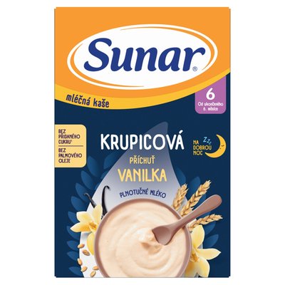 Obrázek Sunar Mléčná kaše na dobrou noc krupicová příchuť vanilka 210g