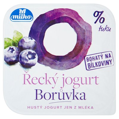 Obrázek Milko Řecký jogurt 0% borůvka 140g