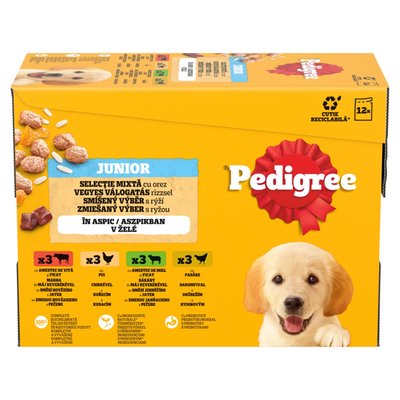 Obrázek Pedigree Junior smíšený výběr s rýží v želé 12 x 100g (1,2kg)