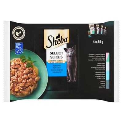 Obrázek Sheba Select Slices rybí výběr ve šťávě 4 x 85g (340g)