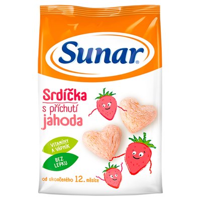 Obrázek Sunar dětské křupky jahodová srdíčka 50g