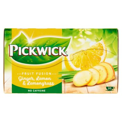 Obrázek Pickwick Fruit Fusion Ovocnobylinný čaj se zázvorem, citronem a citronovou trávou 20 x 2g (40g)