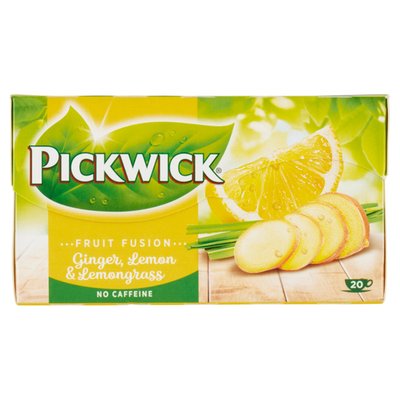 Obrázek Pickwick Fruit Fusion Ovocnobylinný čaj se zázvorem, citronem a citronovou trávou 20 x 2g (40g)