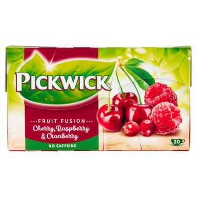 Obrázek Pickwick Fruit Fusion Ovocnobylinný aromatizovaný čaj s třešněmi malinami a brusinkami 20 x 2g (40g)