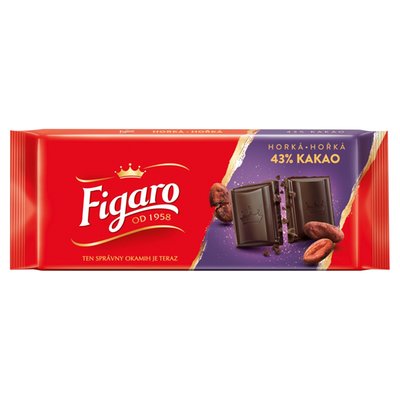Obrázek Figaro hořká 43%, čokoládová tabulka hořká 43% kakaa 80 g