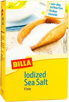 Obrázek BILLA Mořská jedlá sůl s jodem, jemnozrnná 1kg