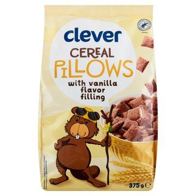 Obrázek clever Cereální kakaové polštářky s náplní s vanilkovou příchutí 375g