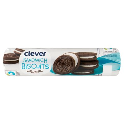 Obrázek clever Slepované kakaové sušenky s náplní s vanilkovou příchutí 176g
