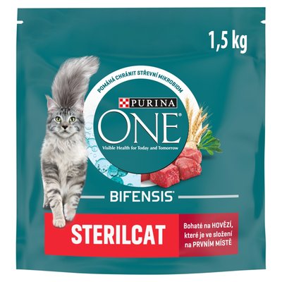 Obrázek Purina ONE Sterilcat, Bohaté na hovězí 1,5kg