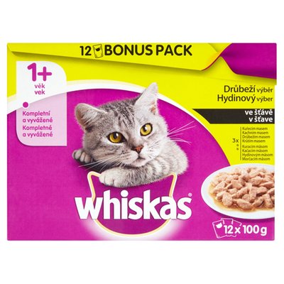 Obrázek WHISKAS DRUBEZI VYBER VE STAVE 12X100G