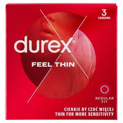 Obrázek Durex Feel Thin Regular Fit kondomy 3 ks