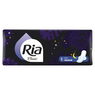 Obrázek Ria Classic Night dlouhé dámské vložky s křidélky 9 ks
