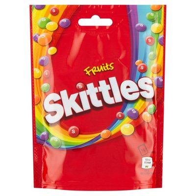 Obrázek Skittles Fruits žvýkací bonbóny v křupavé cukrové krustě s ovocnými příchutěmi 174g