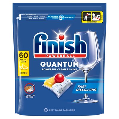 Obrázek Finish Quantum All in 1 kapsle do myčky nádobí Lemon Sparkle 60 ks 624g