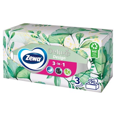 Obrázek Zewa Deluxe Design papírové kapesníčky 3 vrstvé 90 ks