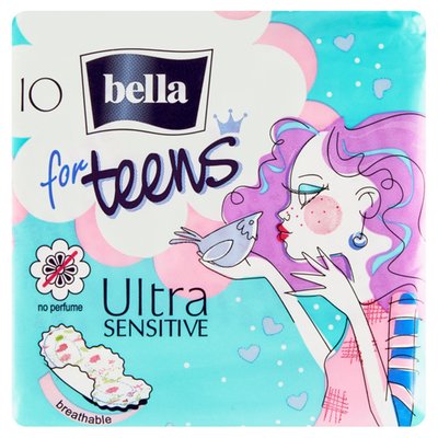Obrázek Bella For Teens Ultra sensitive Hygienické vložky s křidélky á 10 ks