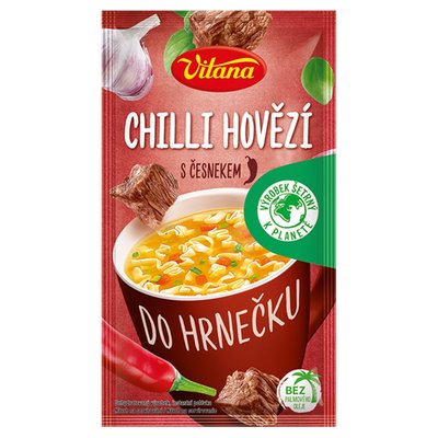 Obrázek Vitana Do hrnečku Instantní polévka chilli hovězí s česnekem 16g