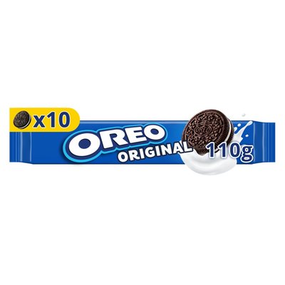 Obrázek OREO Original vanilkové sušenky s náplní dokonalá na cesty 10 sušenek 110 g