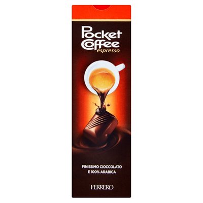 Obrázek Pocket Coffee Espresso čokoládové bonbony formované s tekutou kávovou náplní 62,5g