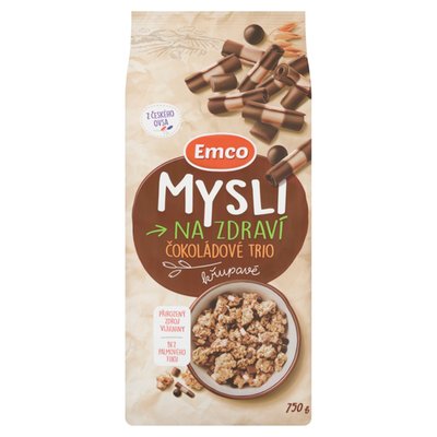 Obrázek Emco Mysli na Zdraví Křupavé čokoládové trio 750g