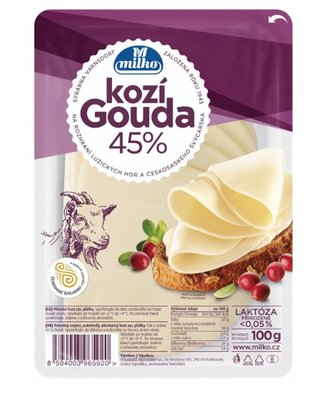 Obrázek Milko Kozí gouda plátky 48% 100 g