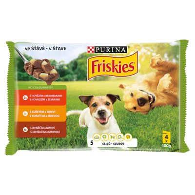 Obrázek FRISKIES PES HOVEZI KURECI JEHNE 4X100G