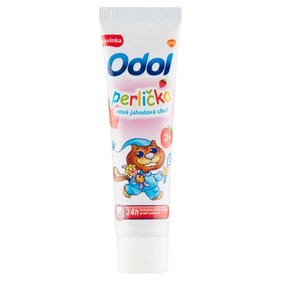 Obrázek Odol Perlička jahodová 2+ dětská zubní pasta pro péči o mléčné zuby a ochranu před zubním kazem 50ml