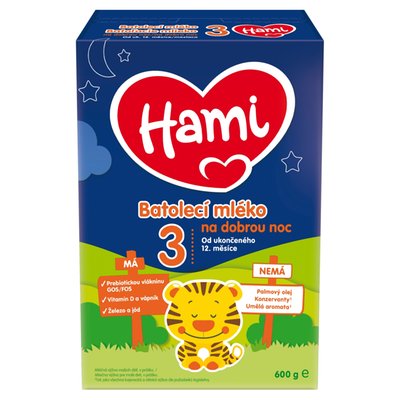Obrázek Hami 3 batolecí mléko na dobrou noc od uk. 12. měsíce 600g