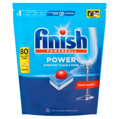 Obrázek Finish Powerball Power All in 1 Lemon tablety do myčky nádobí 80 ks 1,28kg