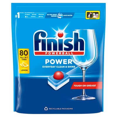 Obrázek Finish Power All in 1 tablety do myčky nádobí Lemon Sparkle 80 ks 1,28kg